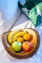 Welcome fruits in hotelÃ¢â¬â¢s room Royalty Free Stock Photo